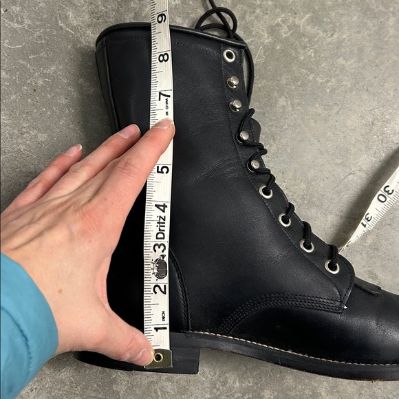 Justin Women's Leather Lace-Up Ankle Roper Western Boots Black L506 Size 8.5 - Picture 10 of 10